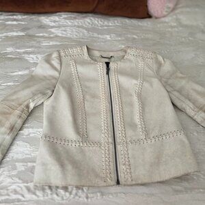 Banana Republic White Leather Jacket